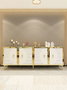 Hanah Home Tuna 180 Consola Roble Zafiro, Blanco y Dorado, 180x75x32 cm